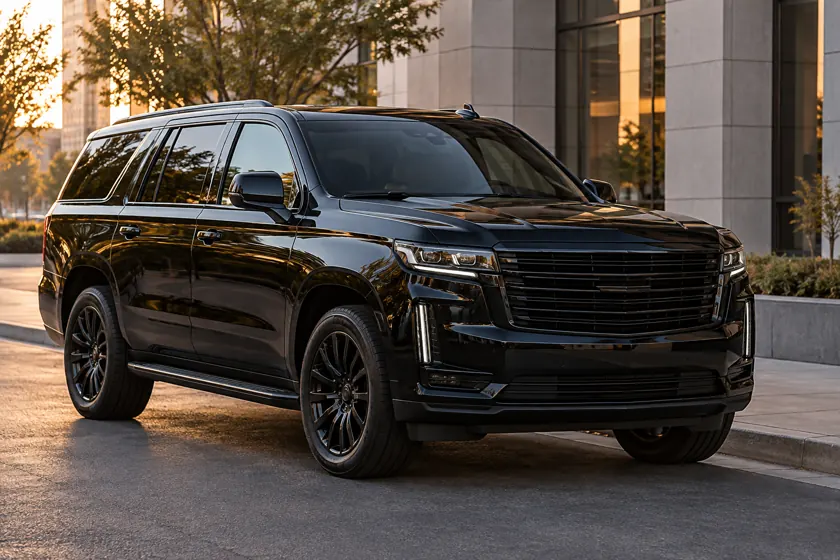 Black luxury suv for private Newark Liberty Airport rides